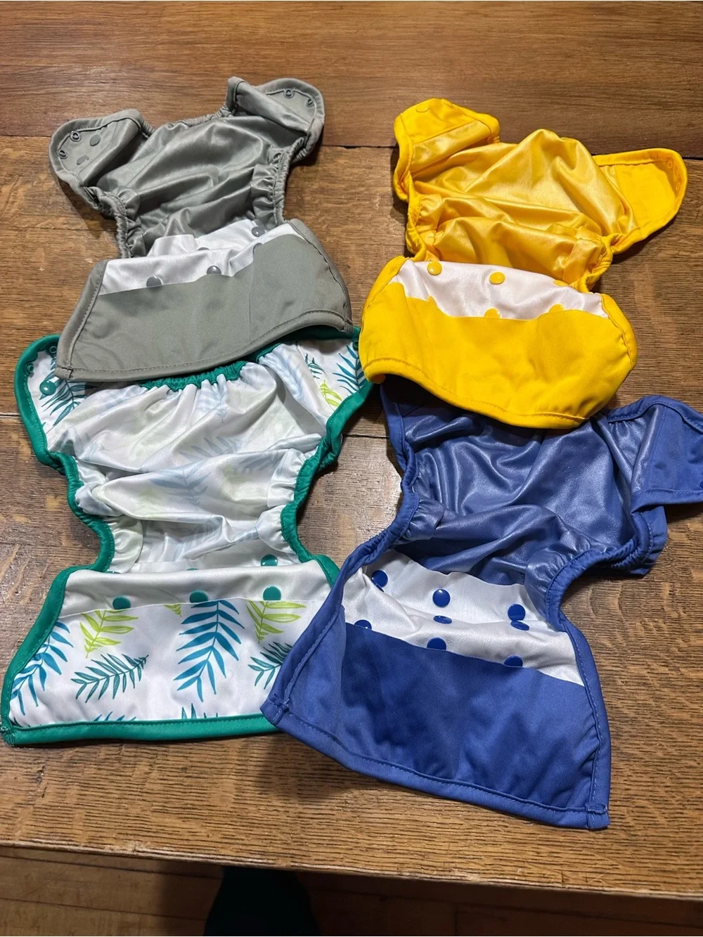 Reusable baby clothes diaper covers set of 4 adjustable snaps